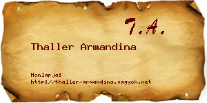 Thaller Armandina névjegykártya